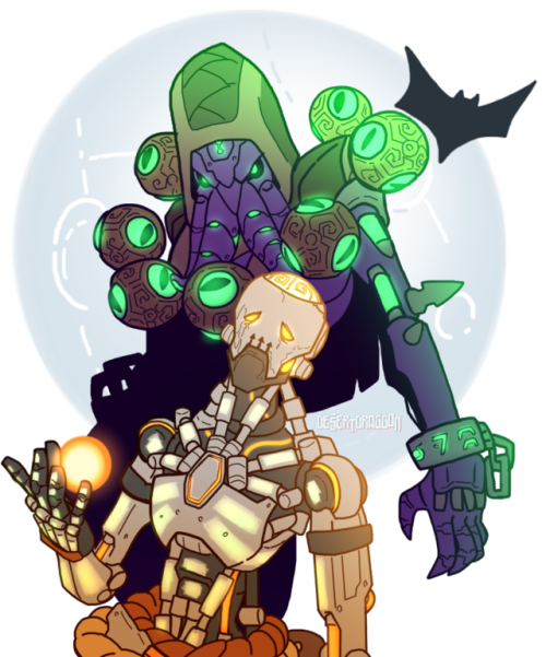 desertdraggon: Day 30 and 31!!! Skullyatta and Cultist Zenyatta!Woo! I made it all the way through! 