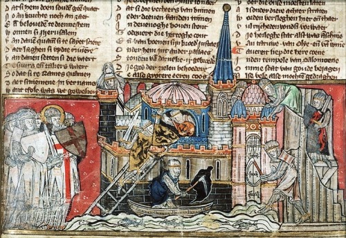 openmarginalis:The Crusaders capture Antioch by Jacob van Maerlant, unknown location ca. 1325 - 1335
