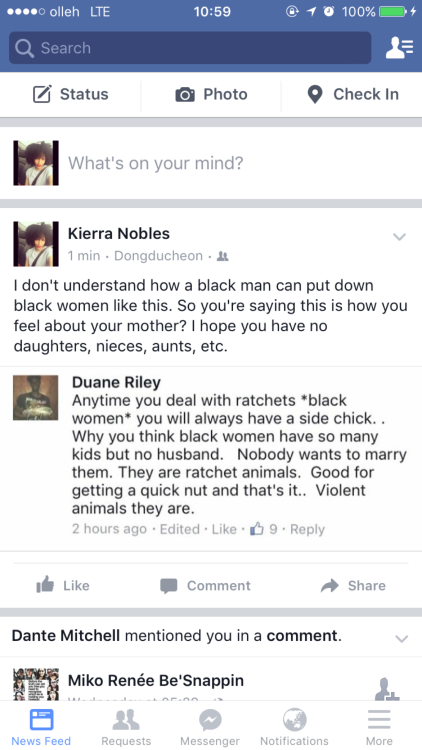 kierrawest:  aianstxph: kierrawest:   cordeliaandcoke:   blackaudio25:   eatpussylivehappy:   neworleans-unknown:  tumblrofeli:  kierrawest:  ???????  Weak minded men be like…  I cant   wtf?   He need to kill himself…right after his mother reads this