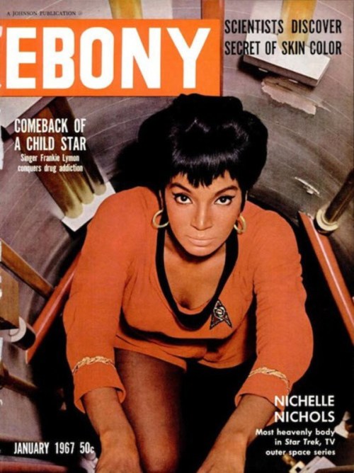 classictrek:classictrek:Cover and selected photos from the January, 1967 issue of Ebony, featuring N