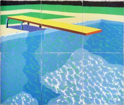 urgetocreate:   David Hockney, Diving Board with Shadow, 1978, colored and pressed paper pulp, 72x85 1/2 in. 