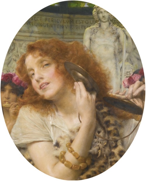 songesoleil: Bacchante. Oil on panel. Oval. 42 by 33.5 cm. Art by Sir Lawrence Alma-Tadema.(183