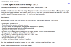 merrmaids: cards against humanity posted a listing to try to hire barack obama for their ceo position on craigslist im