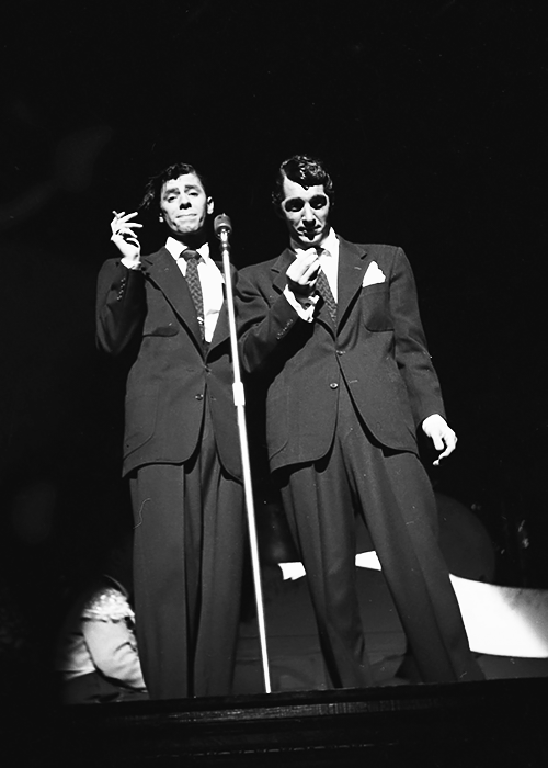 leonardodicrapio:  Jerry Lewis and Dean Martin perform onstage at the New York Paramount