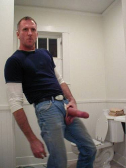 freycamisolepublic:Daddy’s tool of mass destruction  I’d definitely worship his cock everyday!  SEND your dads or toilets’ guests pics, here