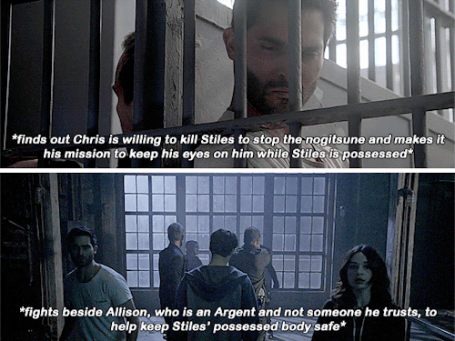 sterek: Derek protecting Stiles throughout the seasons. [Stiles’ version]