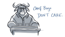 isabellegedigk:  LOVED Zootopia, a hilariously witty and relevant movie! Chief Bogo may be my new favorite, so I had to draw him for my morning warmup. Everyone go see Zootopia! :D 