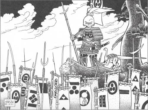 chairmanblow:Usagi Yojimbo - by Stan Sakai from the Fantagraphics Books 1992 Calendar (January)