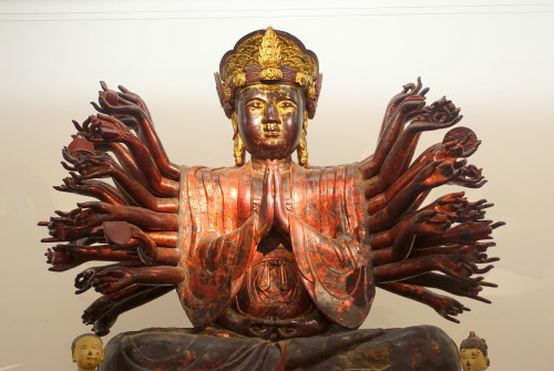 Lacquered wood statue of Guanyin, bodhisattva of compassion, from the Hoi Ha pagoda, Vinh Phuc provi