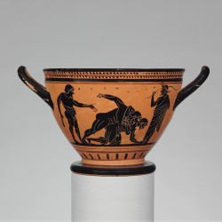 the-met-art: Terracotta skyphos (deep drinking cup) by Theseus Painter, Greek and Roman ArtMedium: TerracottaRogers Fund, 1906 Metropolitan Museum of Art, New York, NY http://www.metmuseum.org/art/collection/search/247221 