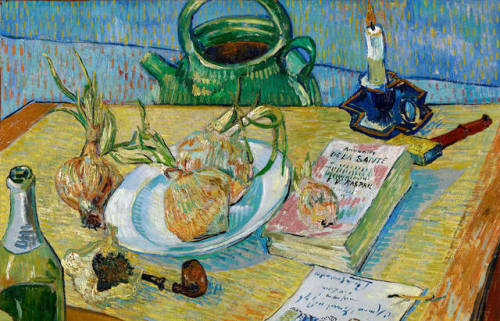 Still Life with Onion  (Detail)    -     Vincent van Gogh, 1889Dutch,1853-1890Oil on canvas, 50 x 64