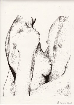 butterfliesyoureadtome:   “our bodies collide”black ink on paper  