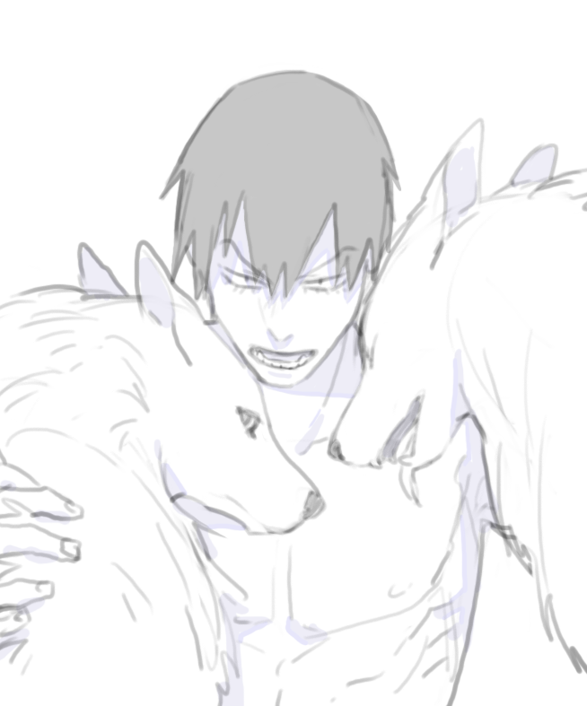 heeju1:  FukuAra~ pic 1~4) King of Wolf : Arakita and Hunter: Fukutomi AU 
