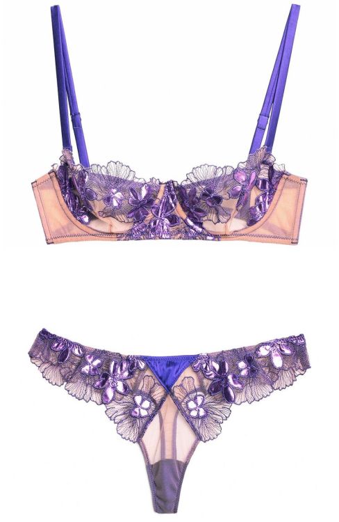 martysimone:  Fleur du Mal |   Violet • in silk + sheer tulle + violet foil embroidery | Spring Summer 2020