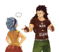 blanania:  My headcanon is that Gajeel collects these kinds of t-shirts. 