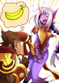 league-of-legends-sexy-girls:  …Commission…Wukong And Soraka by TopGodzilla