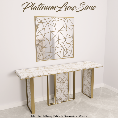  Marble Hallway Table & Geometric Mirror • 5 Swatches of each! DOWNLOAD Patreon early access - P