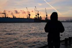 anundeadanarchist:  diestadtisteindorf:  I last week at the Harbor of Hamburg.  Ooooh A.