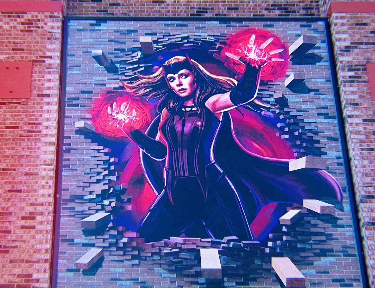 WandaVision art in Downtown Disney ∞ #upload#disneyland#disney#downtown disney#art#wandavision#scarlet witch#mcu#marvel#superhero