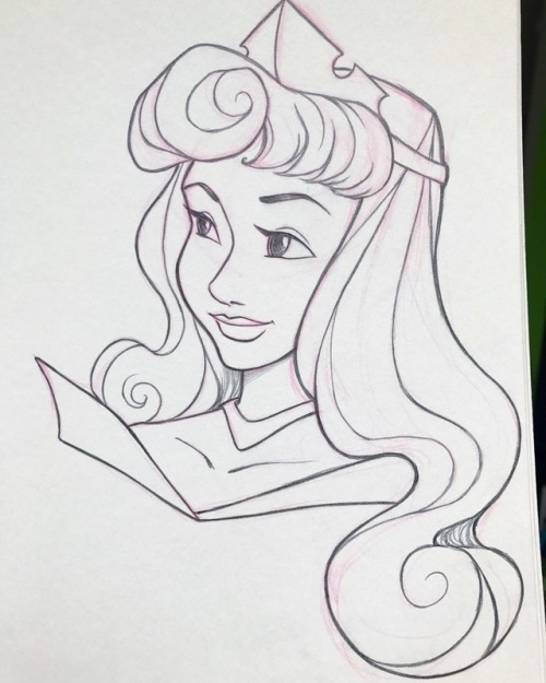 Aurora, for my princess series! Really pleased with how she turned out- can&rsquo;t wait to color he
