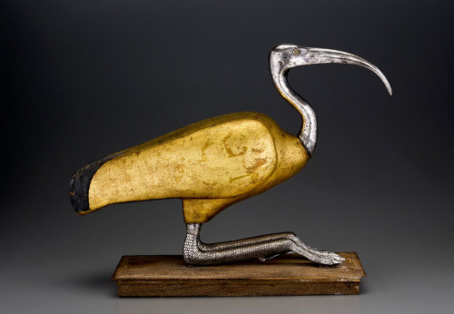 Ibis Coffin, Ptolemaic Period, 305-30 B.C.E. wood, silver, gold and rock crystal. Egypt.Animal mummi