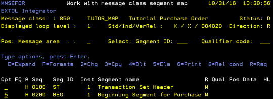 cleo extol integrator mapping substring work with message class segment map