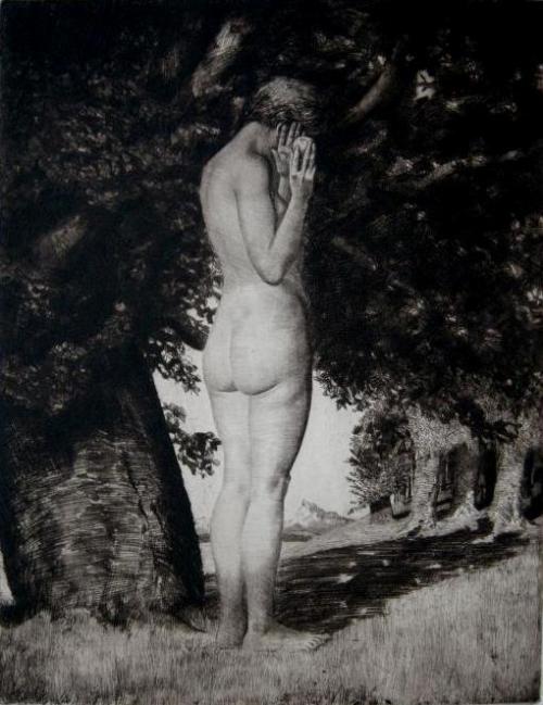 Joseph Uhl, Eva am Baum der Erkenntnis, 1910 c.