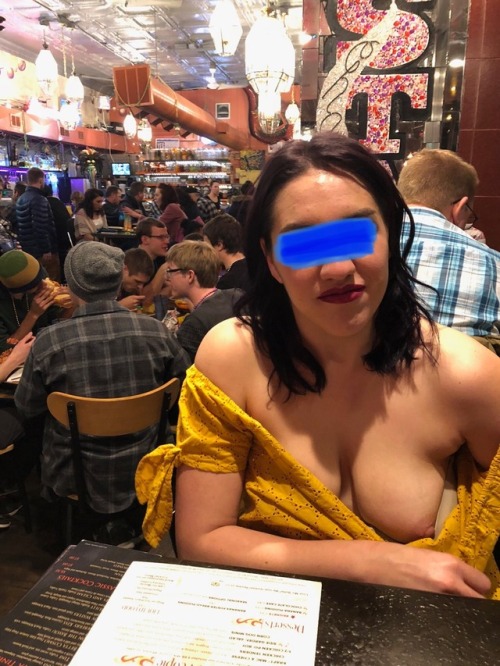 hot-public-flashing: proudhusband88: Date night got interesting…