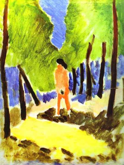 artist-matisse: Nude in Sunlit Landscape, 1909, Henri Matisse Medium: oil,canvas