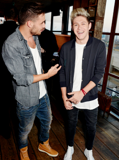 hhoran:  Liam Payne and Niall Horan attend the private launch of David Beckham For H&amp;M Swimwear at Shoreditch House on May 14, 2014 in London, England. 