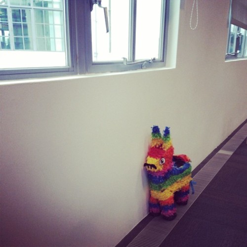 Found a terrified and lost piñata at work. #Work #Pinata #SmashIt