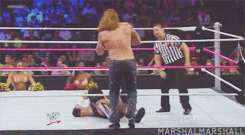 ruuuzek:  Heath Slater scores the win for 3MB | WWE Main Event 2013.10.09 