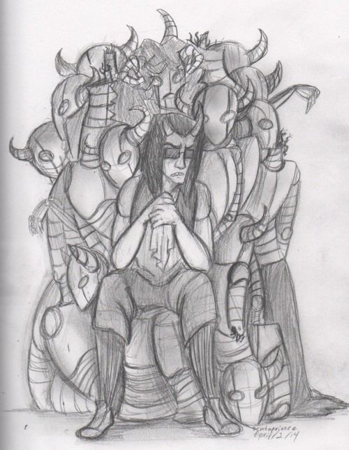 tentaprince: This was requested on Facebook Equius setting on a iron throne made out of his robots A
