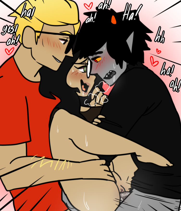 redskinnedmess:  Ko-fi request for an Anon who wanted Karkat/Jade/Dave content. I