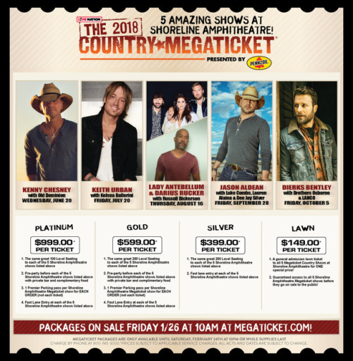 5 shows. 14 artists. 1 incredible summer of country music in the Bay Area!