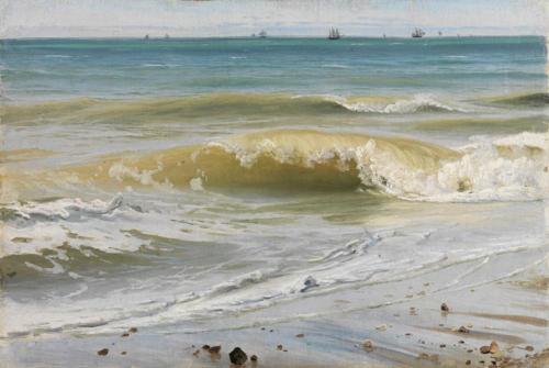 Johann Wilhelm Schirmer, Marine studies near Etretat, 1836. Oil...