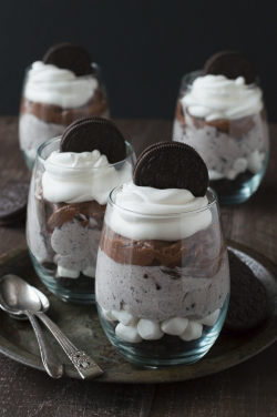 hardcore-food:  Over the Top Chocolate Cheesecake Oreo Parfaits …Click here for more food photography!.