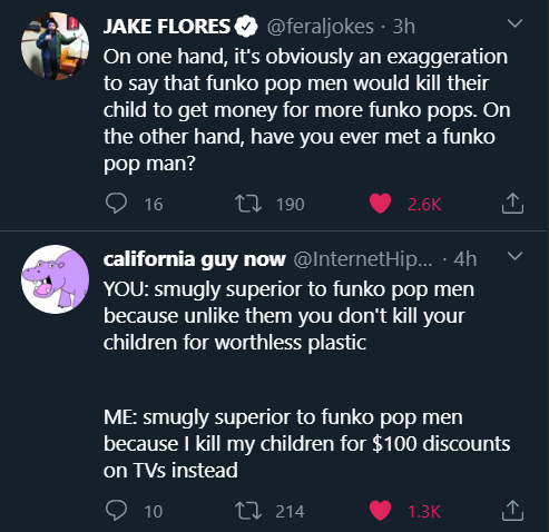trashboat:cleopatraphouse:throwback to the time I got really annoyed at the funko pop men who were coming into my store and bothering me during the pandemic so I made a bunch of memes and fake tweets   you can’t do this shit to me for a second i thought