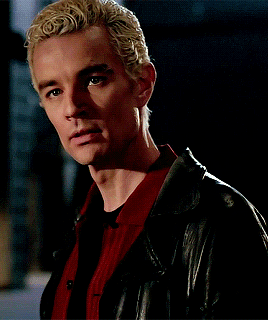 spuffygifs:buffy & spike + wearing red (requested by kenobix)