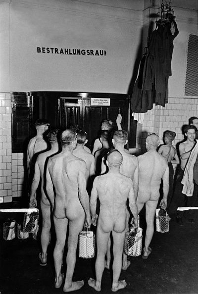 notdbd:German miners eager for some light therapy all over their nude bodies.