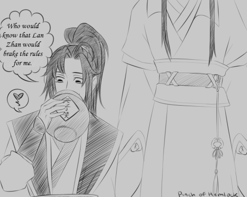 Had to draw out this panel from the story line. So priceless that Wei Wuxian was given the two jars 