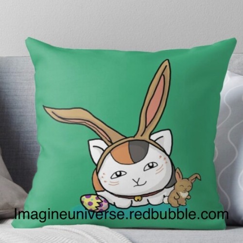 Easter is on its way! You can check out my lucky cat with his Easter attire. Here he is on a pillow 