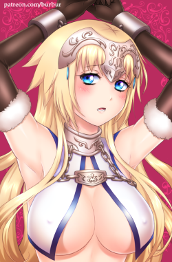 burburart:  So I guess it’s time to upload uncensored version of sweet Ruler/Jeanne, please enjoy! My dear Patrons get access to all NSFW arts faster than anyone elseand receive some cool rewards for their support.My Patreon page www.patreon.com/burbur