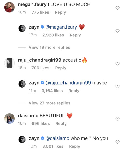 zaynjmsource: Zayn’s recent Instagram activity - 27/10