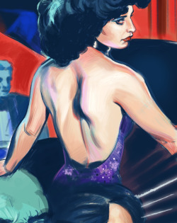 jasonshorrillustration:  WIP - Blue Velvet Progress shot of the Blue Velvet poster, detail. 