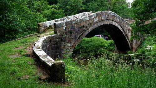 Beggar’s Bridge, Glaisdale, North Yorkshire, England.A Packhorse bridge built 1619 by Thomas Ferris 