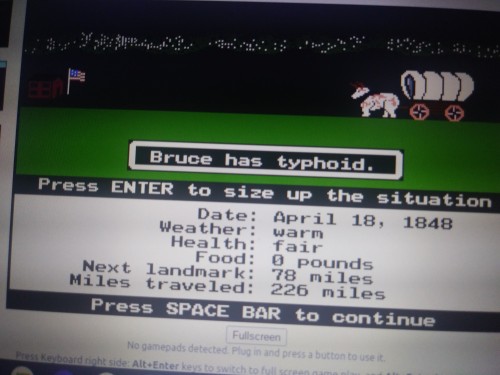 Took A Little Break From Writing For Tonight So Here's Some Oregon Trail Game Superbat Edition