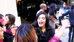 empathy:Fifth Harmony greets there Harmonizers outside of Live with Kelly and Michael Show +