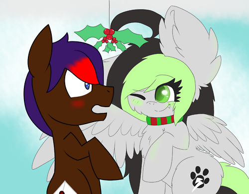askbreejetpaw:  All the cute little kisses and such Bree got from the mistletoe thing.