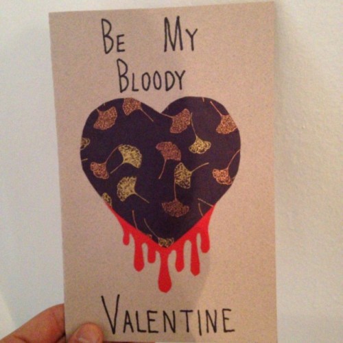 My gf made this card for our first Valentine’s Day, while I was freaking out over the first MBV album in 22 years. Tonight, nine months later, we’re going to my first My Bloody Valentine show together.